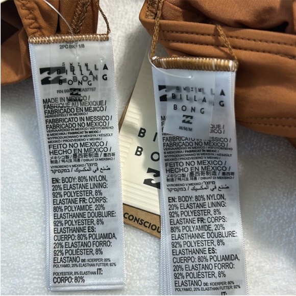 Billabong Medium Bikini 2-piece Sol Searcher V Bralette & Aruba golden brown NWT - Picture 11 of 13